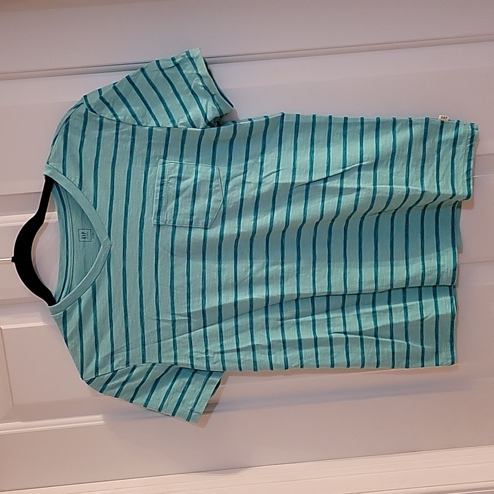 Gap green striped tee xl